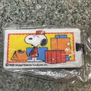 Vintage Peanuts Snoopy Luggage Tag 1958 United Feature Syndicate Inc